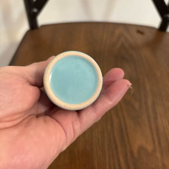 MCM blue with goldtone accents bud vase - Picture 8 of 10